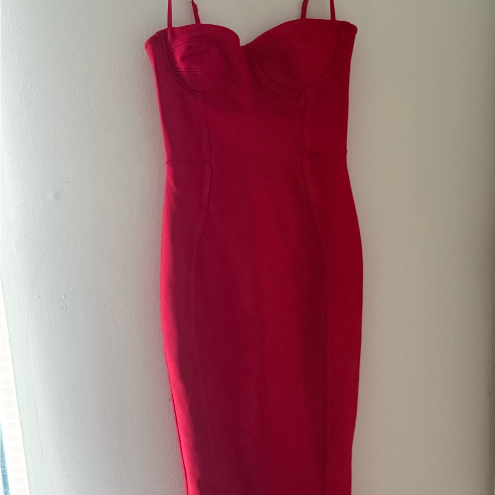 Fashion Nova Strapless Red Dress